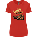 Long Way Home Motorcycle Chopper Biker Womens Wider Cut T-Shirt Red