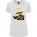 Long Way Home Motorcycle Chopper Biker Womens Wider Cut T-Shirt White