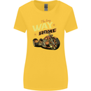 Long Way Home Motorcycle Chopper Biker Womens Wider Cut T-Shirt Yellow
