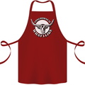Longhorns is What I Like Cow Cattle Cotton Apron 100% Organic Maroon