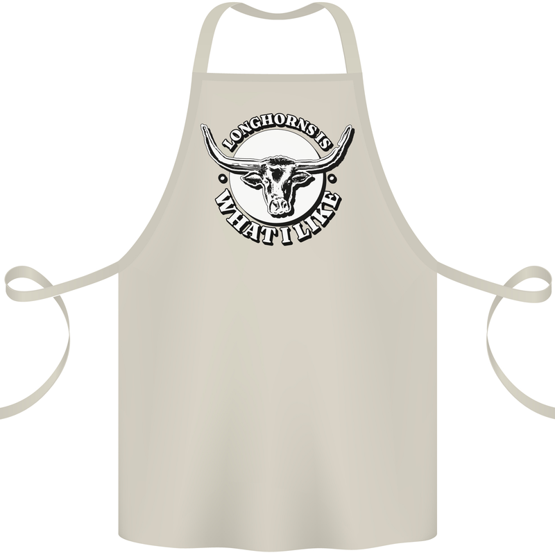 Longhorns is What I Like Cow Cattle Cotton Apron 100% Organic Natural