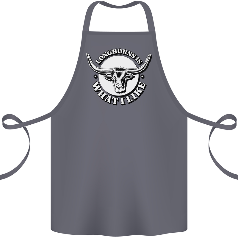 Longhorns is What I Like Cow Cattle Cotton Apron 100% Organic Steel
