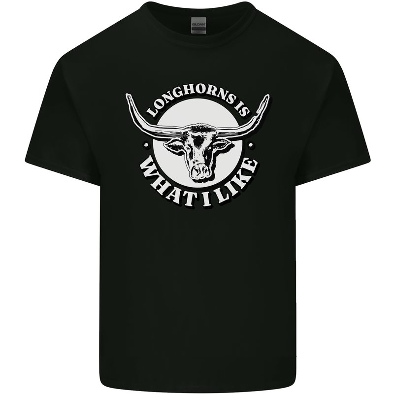 Longhorns is What I Like Cow Cattle Kids T-Shirt Childrens Black