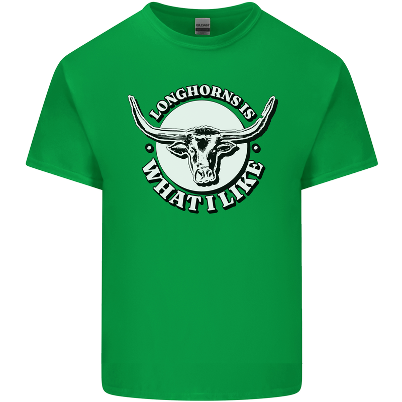 Longhorns is What I Like Cow Cattle Kids T-Shirt Childrens Irish Green