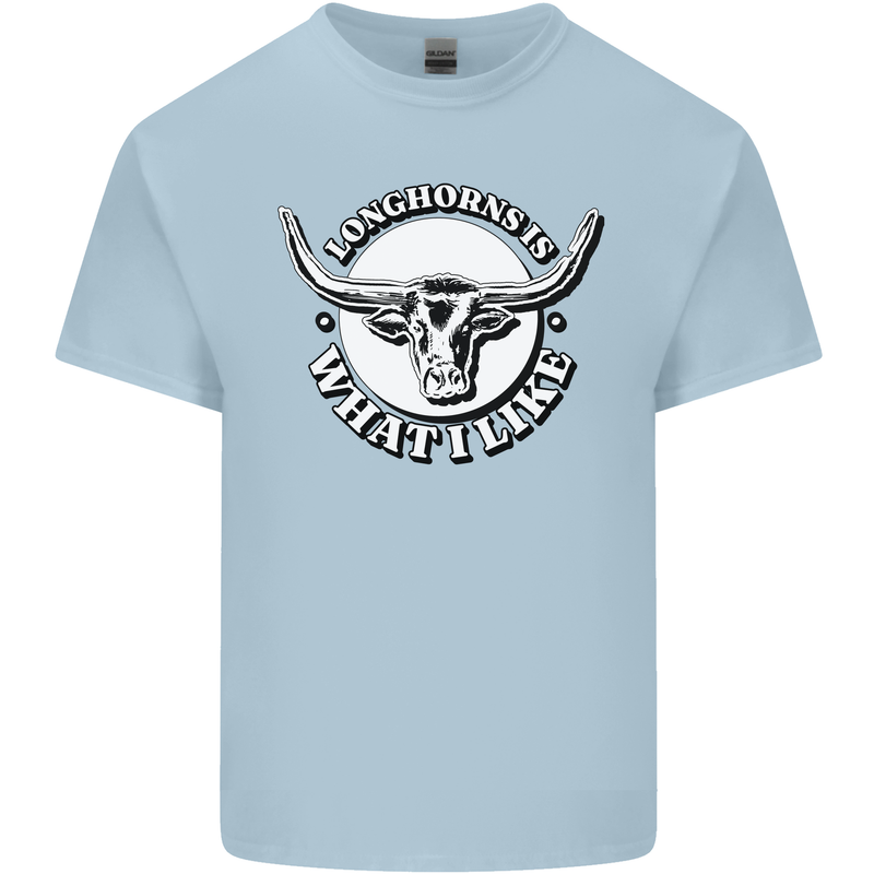 Longhorns is What I Like Cow Cattle Kids T-Shirt Childrens Light Blue