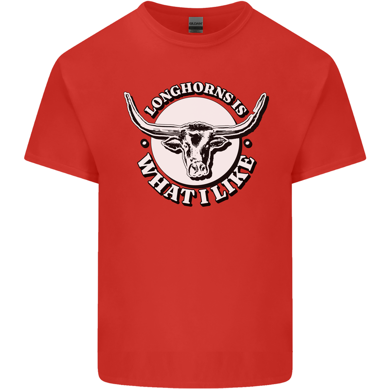 Longhorns is What I Like Cow Cattle Kids T-Shirt Childrens Red