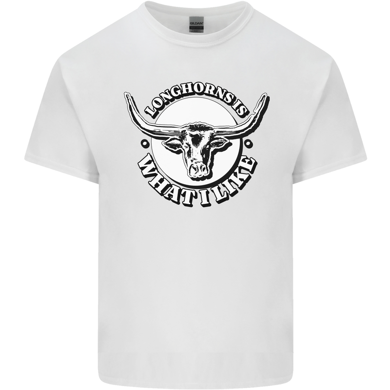 Longhorns is What I Like Cow Cattle Kids T-Shirt Childrens White