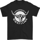 Longhorns is What I Like Cow Cattle Mens T-Shirt 100% Cotton Black