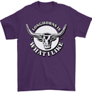 Longhorns is What I Like Cow Cattle Mens T-Shirt 100% Cotton Purple