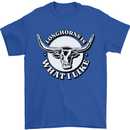 Longhorns is What I Like Cow Cattle Mens T-Shirt 100% Cotton Royal Blue