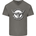 Longhorns is What I Like Cow Cattle Mens V-Neck Cotton T-Shirt Charcoal