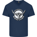 Longhorns is What I Like Cow Cattle Mens V-Neck Cotton T-Shirt Navy Blue