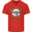 Longhorns is What I Like Cow Cattle Mens V-Neck Cotton T-Shirt Red