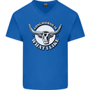 Longhorns is What I Like Cow Cattle Mens V-Neck Cotton T-Shirt Royal Blue