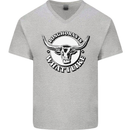 Longhorns is What I Like Cow Cattle Mens V-Neck Cotton T-Shirt Sports Grey