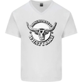 Longhorns is What I Like Cow Cattle Mens V-Neck Cotton T-Shirt White