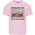 Looking at an Awesome Customer Service Rep Mens Cotton T-Shirt Tee Top Light Pink