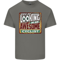 Looking at an Awesome Cyclist Cycling Kids T-Shirt Childrens Charcoal