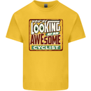 Looking at an Awesome Cyclist Cycling Kids T-Shirt Childrens Yellow