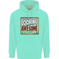 Looking at an Awesome Cyclist Cycling Mens 80% Cotton Hoodie Peppermint