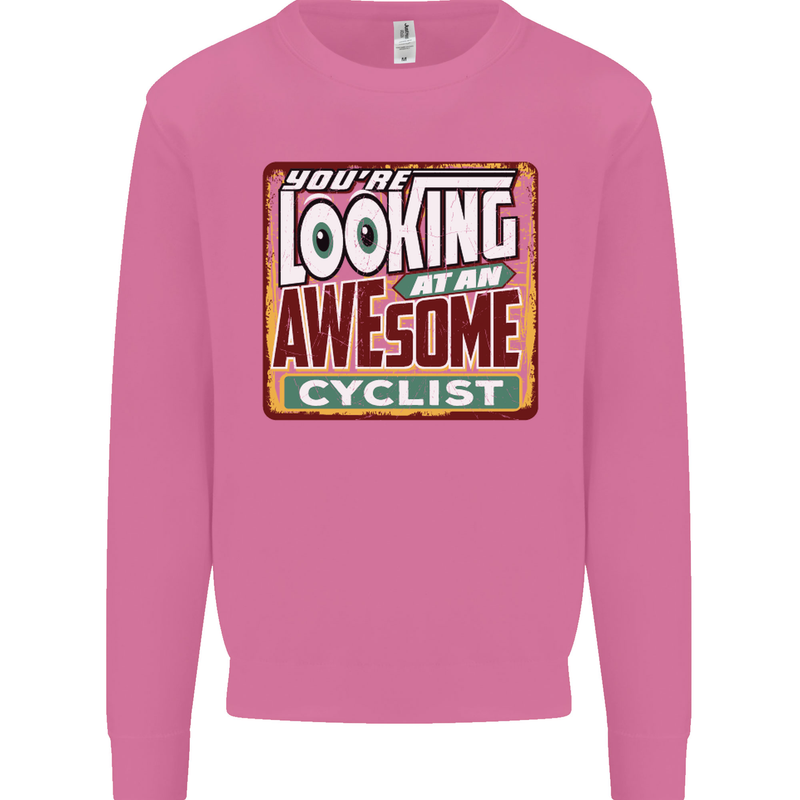 Looking at an Awesome Cyclist Cycling Mens Sweatshirt Jumper Azalea