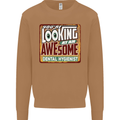 Looking at an Awesome Dental Hygienist Mens Sweatshirt Jumper Caramel Latte