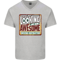 Looking at an Awesome Driving Instructor Mens V-Neck Cotton T-Shirt Sports Grey