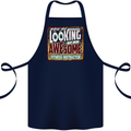 Looking at an Awesome Fitness Instructor Cotton Apron 100% Organic Navy Blue