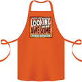 Looking at an Awesome Fitness Instructor Cotton Apron 100% Organic Orange