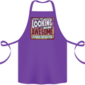 Looking at an Awesome Fitness Instructor Cotton Apron 100% Organic Purple