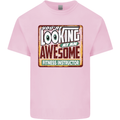 Looking at an Awesome Fitness Instructor Mens Cotton T-Shirt Tee Top Light Pink