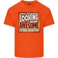 Looking at an Awesome Fitness Instructor Mens Cotton T-Shirt Tee Top Orange
