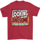 Looking at an Awesome Fitness Instructor Mens T-Shirt Cotton Gildan Red