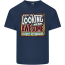Looking at an Awesome Flight Attendant Mens Cotton T-Shirt Tee Top Navy Blue