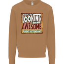 Looking at an Awesome Flight Attendant Mens Sweatshirt Jumper Caramel Latte