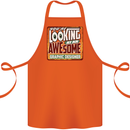 Looking at an Awesome Graphic Designer Cotton Apron 100% Organic Orange
