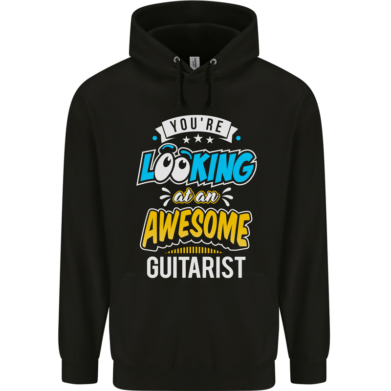 Looking at an Awesome Guitarist Guitar Childrens Kids Hoodie Black