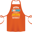 Looking at an Awesome Guitarist Guitar Cotton Apron 100% Organic Orange