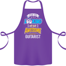 Looking at an Awesome Guitarist Guitar Cotton Apron 100% Organic Purple