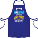 Looking at an Awesome Guitarist Guitar Cotton Apron 100% Organic Royal Blue