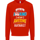 Looking at an Awesome Guitarist Guitar Kids Sweatshirt Jumper Bright Red