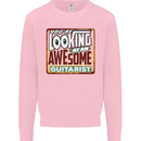 Looking at an Awesome Guitarist Guitar Kids Sweatshirt Jumper Light Pink