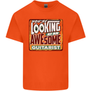 Looking at an Awesome Guitarist Guitar Mens Cotton T-Shirt Tee Top Orange