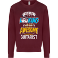 Looking at an Awesome Guitarist Guitar Mens Sweatshirt Jumper Maroon
