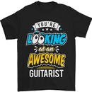 Looking at an Awesome Guitarist Guitar Mens T-Shirt Cotton Gildan Black