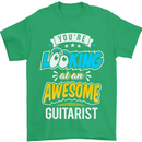 Looking at an Awesome Guitarist Guitar Mens T-Shirt Cotton Gildan Irish Green