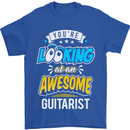 Looking at an Awesome Guitarist Guitar Mens T-Shirt Cotton Gildan Royal Blue