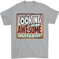 Looking at an Awesome Guitarist Guitar Mens T-Shirt Cotton Gildan Sports Grey