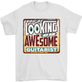 Looking at an Awesome Guitarist Guitar Mens T-Shirt Cotton Gildan White