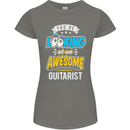 Looking at an Awesome Guitarist Guitar Womens Petite Cut T-Shirt Charcoal